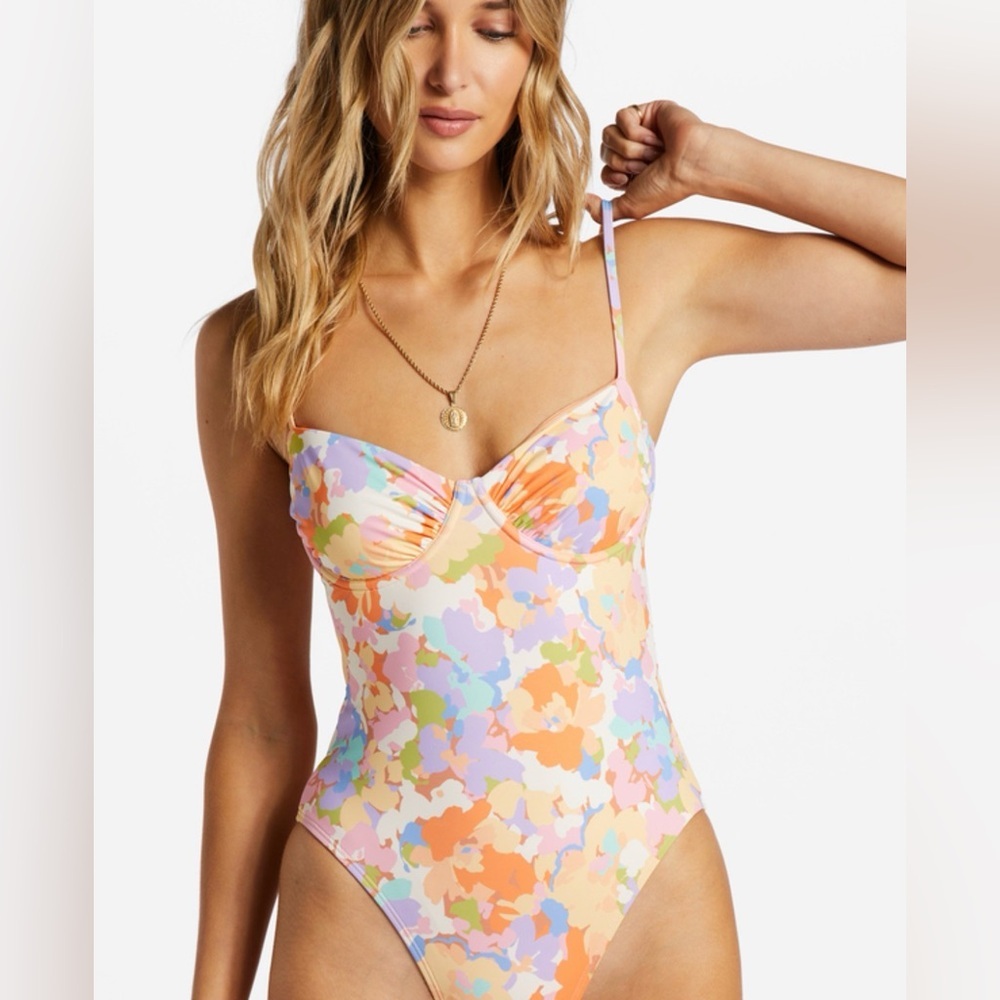Billabong NWT Paradise Cove Floral One Piece Swimsuit — Size Large - Picture 3 of 10